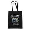 Tote Bag Noir Être policière c'est la vie
