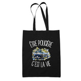Tote Bag Noir Être policière c'est la vie