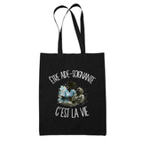 Tote Bag Noir Être aide-soignante c'est la vie