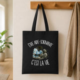Tote Bag Noir Être aide-soignante c'est la vie