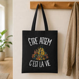 Tote Bag Noir Être ATSEM c'est la vie