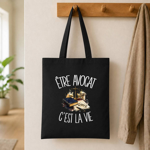 Tote Bag Noir Être avocat c'est la vie
