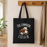 Tote Bag Noir Être commercial c'est la vie