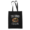Tote Bag Noir Être cuisinier c'est la vie
