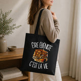 Tote Bag Noir Être ébéniste c'est la vie