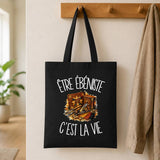 Tote Bag Noir Être ébéniste c'est la vie