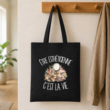 Tote Bag Noir Être esthéticienne c'est la vie
