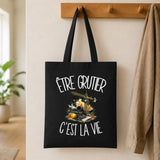 Tote Bag Noir Être grutier c'est la vie