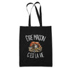 Tote Bag Noir Être maçon c'est la vie