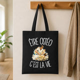 Tote Bag Noir Être ostéo c'est la vie
