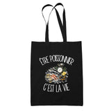 Tote Bag Noir Être poissonnier c'est la vie