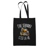 Tote Bag Noir Être serrurier c'est la vie