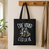 Tote Bag Noir Être vitrier c'est la vie