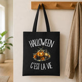 Tote Bag Noir Halloween c'est la vie