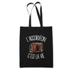Tote Bag Noir L'accordéon c'est la vie