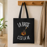 Tote Bag Noir La basse c'est la vie