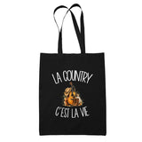 Tote Bag Noir La country c'est la vie