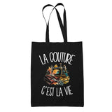 Tote Bag Noir La couture c'est la vie