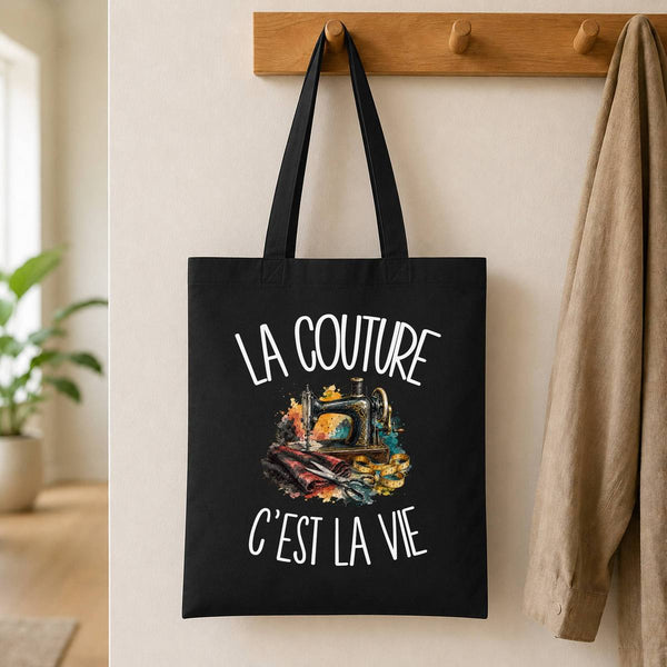 Tote Bag Noir La couture c'est la vie
