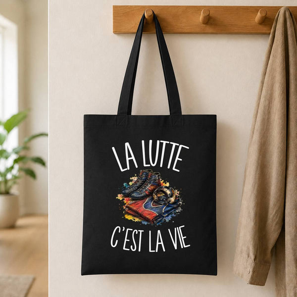 Tote Bag Noir La lutte c'est la vie