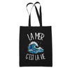 Tote Bag Noir La mer c'est la vie