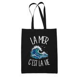 Tote Bag Noir La mer c'est la vie