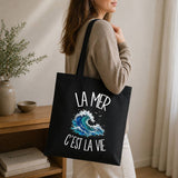Tote Bag Noir La mer c'est la vie