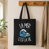 Tote Bag Noir La mer c'est la vie