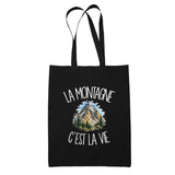 Tote Bag Noir La montagne c'est la vie