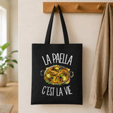 Tote Bag Noir La paella c'est la vie
