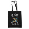 Tote Bag Noir La pêche c'est la vie