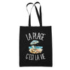 Tote Bag Noir La plage c'est la vie