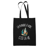 Tote Bag Noir La planche à voile c'est la vie