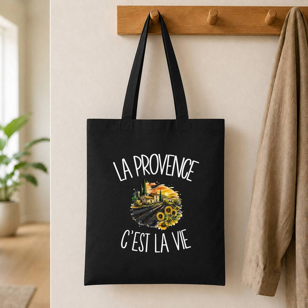 Tote Bag Noir La Provence c'est la vie