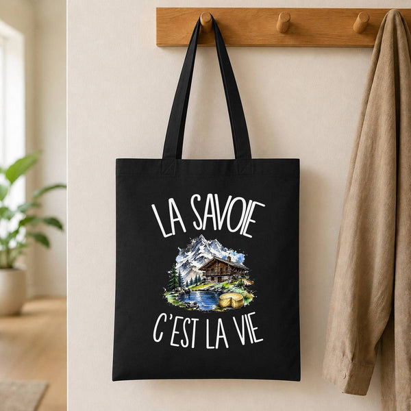 Tote Bag Noir La Savoie c'est la vie