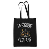 Tote Bag Noir La sorcière c'est la vie