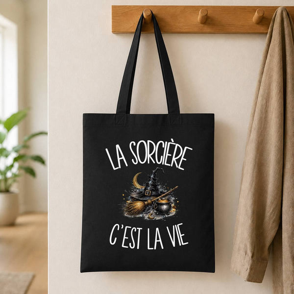 Tote Bag Noir La sorcière c'est la vie