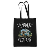 Tote Bag Noir La vanlife c'est la vie