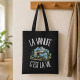 Tote Bag Noir La vanlife c'est la vie