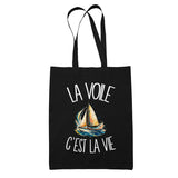 Tote Bag Noir La voile c'est la vie