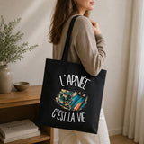 Tote Bag Noir L'apnée c'est la vie