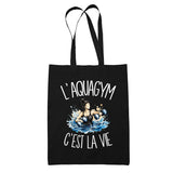 Tote Bag Noir L'aquagym c'est la vie