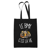 Tote Bag Noir Le BMX c'est la vie