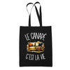 Tote Bag Noir Le canapé c'est la vie