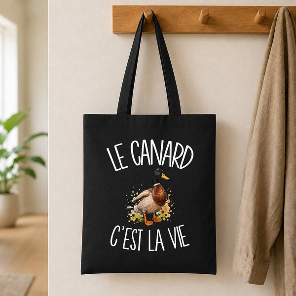 Tote Bag Noir Le canard c'est la vie