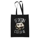 Tote Bag Noir Le dessin c'est la vie