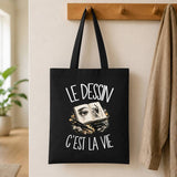 Tote Bag Noir Le dessin c'est la vie