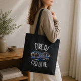Tote Bag Noir Être DJ c'est la vie