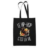 Tote Bag Noir Le hip-hop c'est la vie