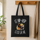 Tote Bag Noir Le hip-hop c'est la vie